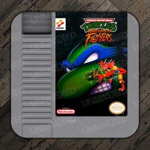 TMNT Tournament Fighters NES Coaster Ninja Turtles Coaster Video Game Coaster Nintendo Coaster NES Drink Coaster Nintendo Game Drink Coaster