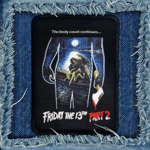 Friday the 13th Part 2 Patch Jason Voorhees Patch Horror Patch Crystal Lake Patch Rectangle Patch Iron On Patch Jacket Patch 80s