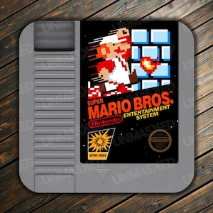Super Mario Bros NES Coaster Video Game Coaster Nintendo Coaster Mario Drink Coaster NES Drink Coaster SMB Coaster Super Mario Coaster