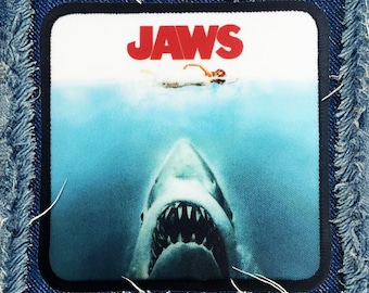 Jaws Patch Bruce Shark Patch Horror Patch Square Patch Iron On Patch Jacket Patch Punk Patch