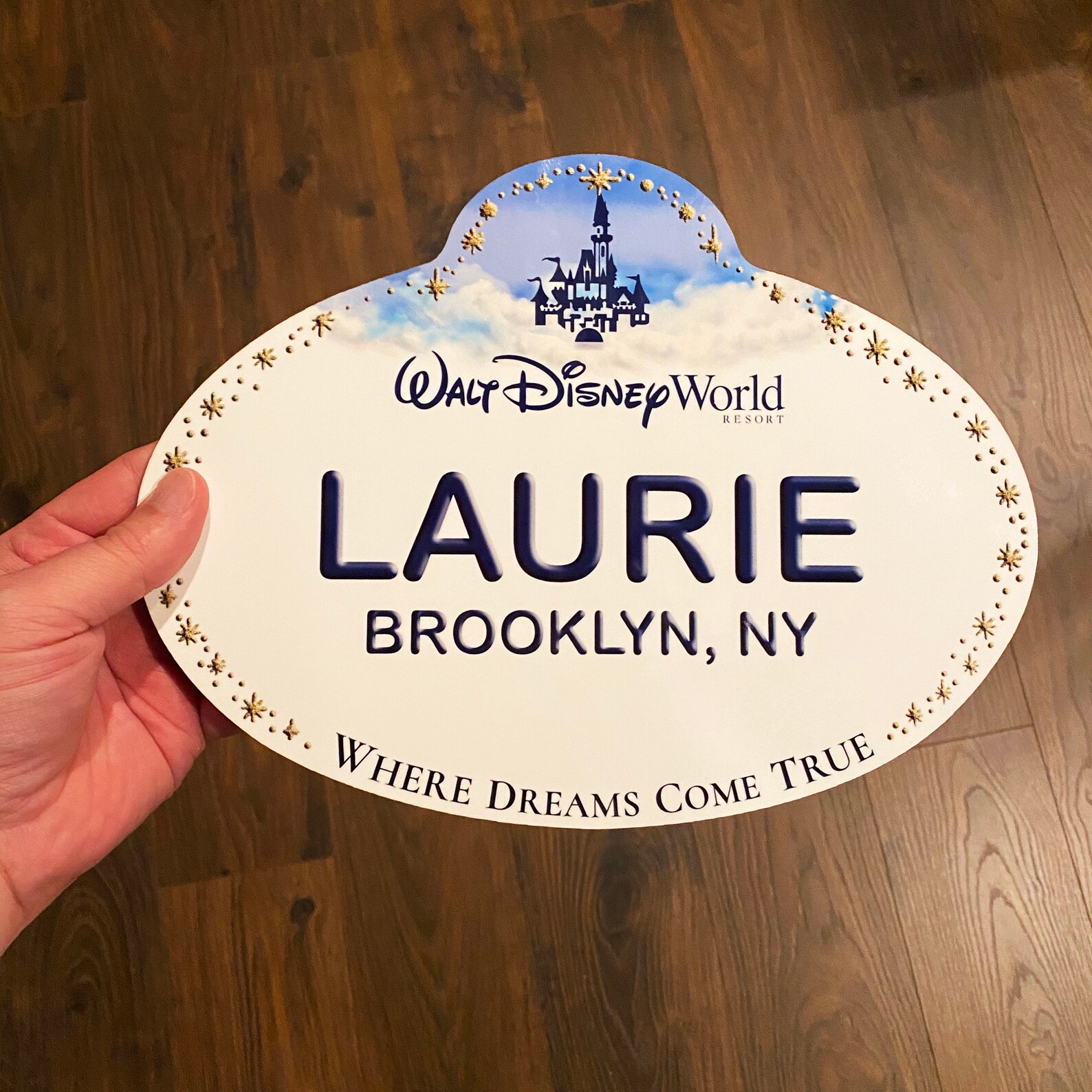 Custom Big Size Disney Cast Member Name Tag Disneyland Name Etsy