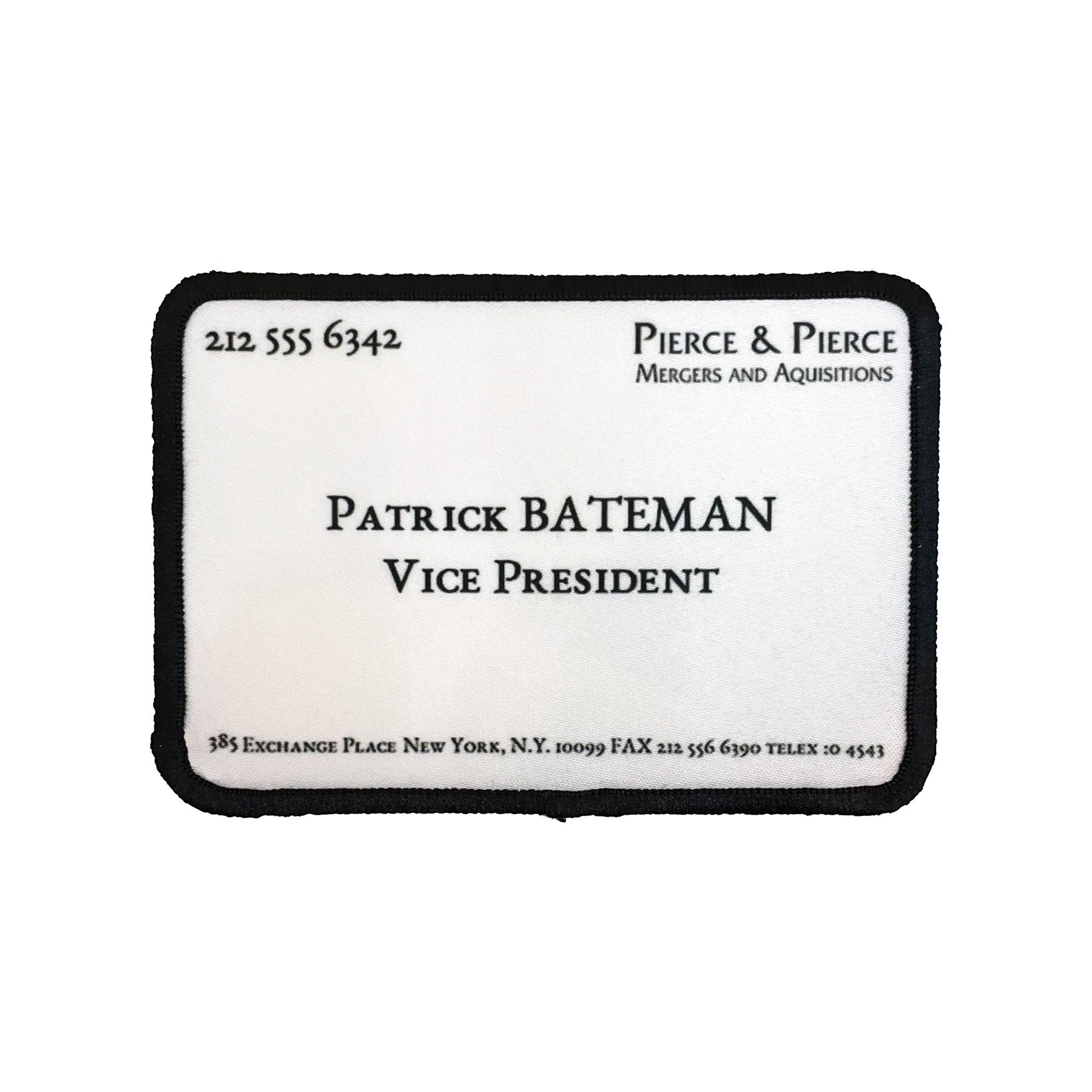 American Psycho Business Card Patch Patrick Bateman Patch Bateman Business  Card Patch Horror Patch Punk Patch Iron On Patch Jacket Patch Regarding Paul Allen Business Card Template