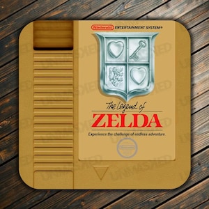 Legend of Zelda NES Coaster Video Game Coaster Nintendo Coaster Zelda Drink Coaster NES Drink Coaster Link Princess Zelda Hyrule Castle
