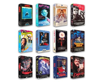 Mini VHS Magnet J thru R Horror Magnet VHS Magnet Horror Magnet Video Tape Magnet 80s Horror 90s Horror Retro Magnet VHS Horror Magnet