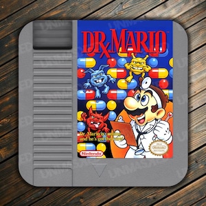 Dr. Mario NES Coaster Dr. Mario Drink Coaster Video Game Coaster Nintendo Coaster Mario Drink Coaster NES Drink Coaster Doctor Mario Coaster