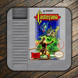 Castlevania NES Coaster Video Game Coaster Nintendo Coaster Nintendo Castlevania Drink Coaster 8-bit Coaster Horror Coaster