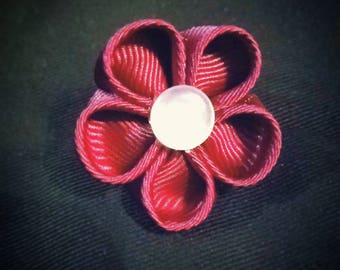 Kastanienbraune Revers Blume Anstecknadel - Handgemachte Hochzeit Boutonniere