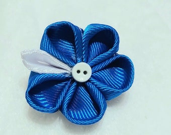 Handgenähte royalblaue Reversblume - Herren-Boutonniere
