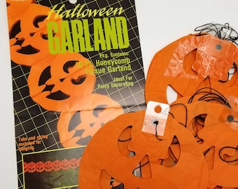 Halloween Garland, Vintage Jack O'Lantern Decoration