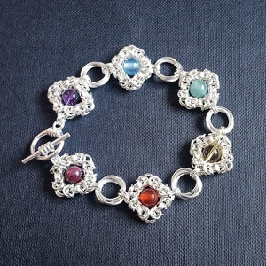 Rainbow Gemstone Gay Pride Romanov Bracelet