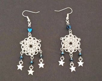 Celtic Star Night Sky Earrings