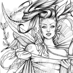 Rose ”Premium coloring page for adults ,Instant download,Printable,Beautiful original artworks