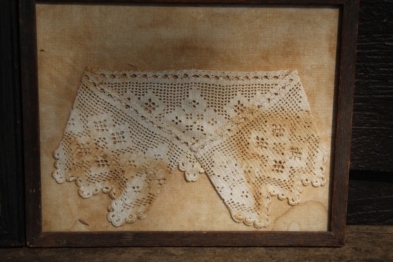 Vintage Framed Lace Collar & Candlewick Collar - image 3