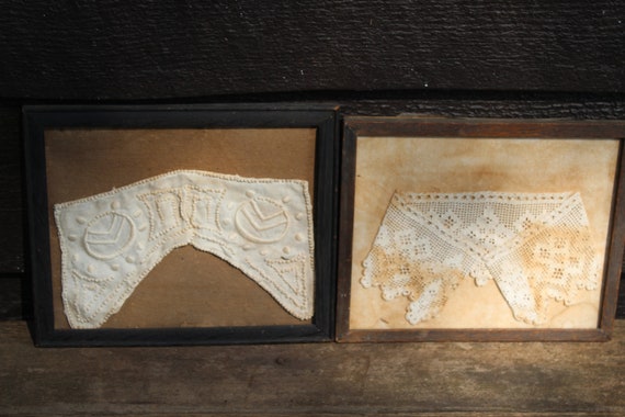 Vintage Framed Lace Collar & Candlewick Collar - image 1