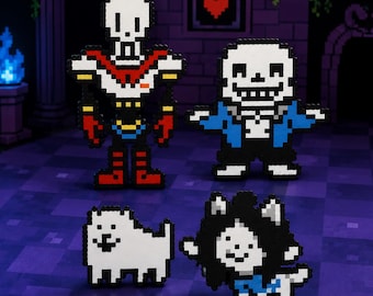 Under tale Perler Beads Sans And Papyrus Temmie Annoying Dog Fridge Magnet, 8 Bit Wall Art, Video Game Decor, Gamer Gifts Ornament