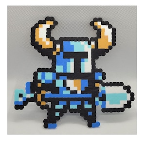 Perles à repasser Chevalier - Bead sprite perler pixel art Shovel knight Perles à repasser Chevalier - Bead sprite perler pixel art Shovel knight