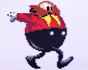 Dr. Robotnik Perler Bead Art: Sonic the Hedgehog Pixel Decor