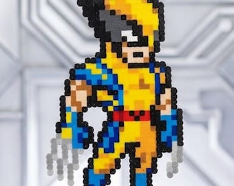 Wolverine Art Pixel Magnet, 8 Bit Perler Bead Decor