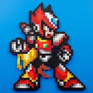 Mega Man Zero Bügelperlen: Gamer Geschenk, Schmuck, Magnet