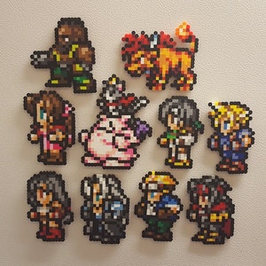 Final Fantasy 7 Perler Bead Magnets: FF7 Pixel Art