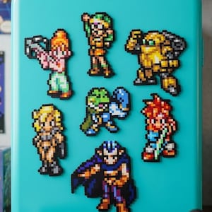 Chrono Trigger Gift Pixel Bead Sprite, Crono Perler Bead Handmade Game Art, Geeky Room Decor, Gamer Desk Decor, Chrono Fridge Magnet
