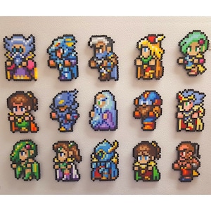 Final Fantasy, Final fantasy 4, Perler beads, snes, final fantasy iv, super nintendo, ff4, ffiv, cecil, video game, rydia, kain, perler