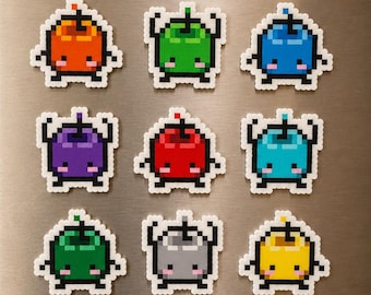 Stardew Valley Green Junimo Perler Bead Art, Junimo Keychain, Fridge Magnet, Cute Gifts For Gamers, Stocking Stuffer Gamer Gift
