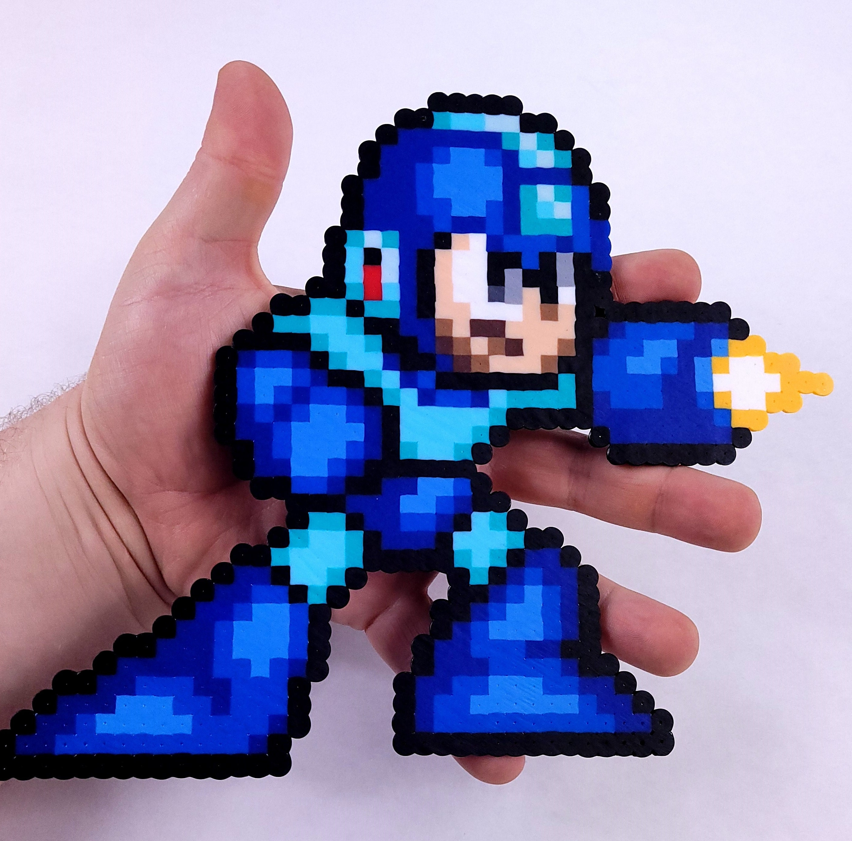 Mega Man Sprite Perler Beads Pixel Art Retro Game Decor 8 Bit Wall 
