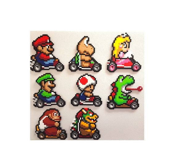 Mario Kart, Perler Beads, Mario, Perler Bead Art, Donkey Kong