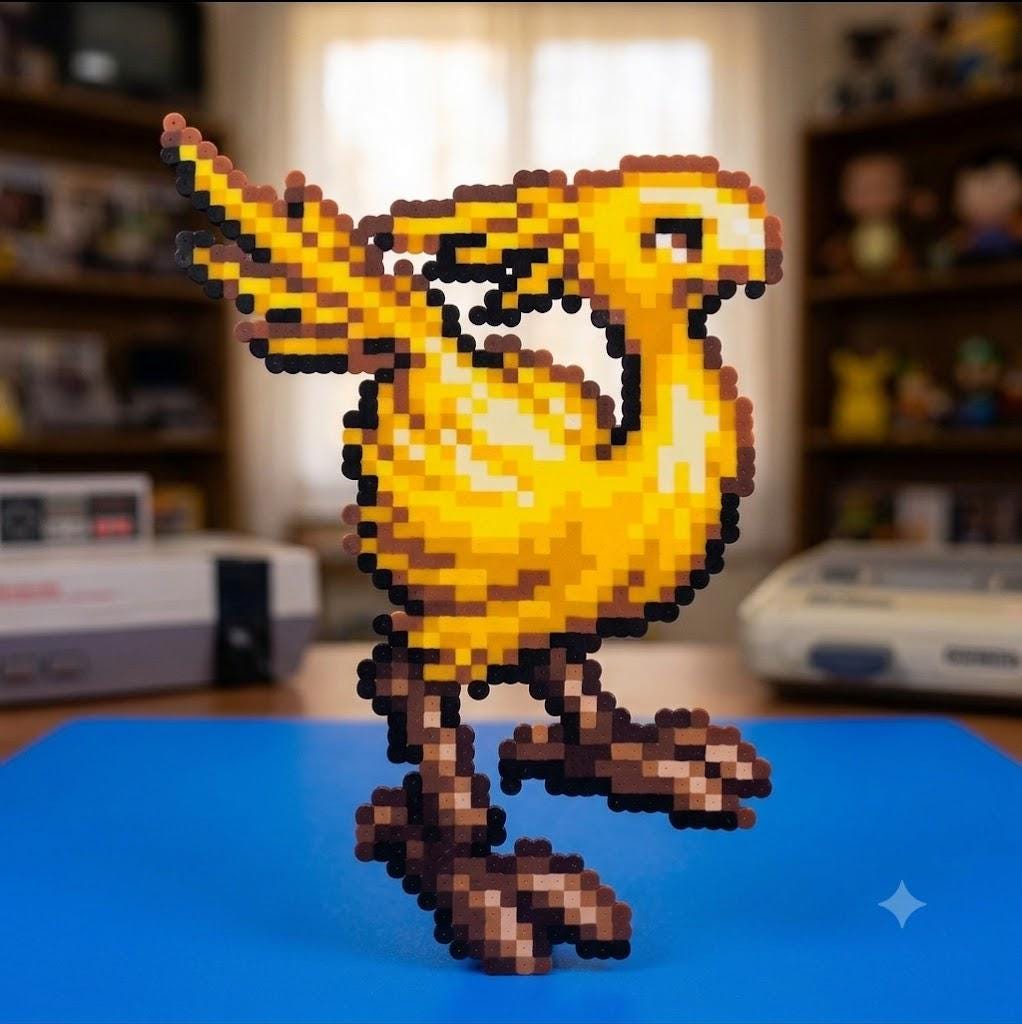 Final Fantasy Chocobo Pixel Art: Perler Bead Fridge Magnet - Etsy