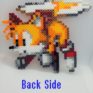 Sonic perler beads, Tails, bead sprite, 8 bit pixel art, Knuckles the Echidna, Hedgehog, Sonic 2, Sonic 3, sega genesis, robotnik