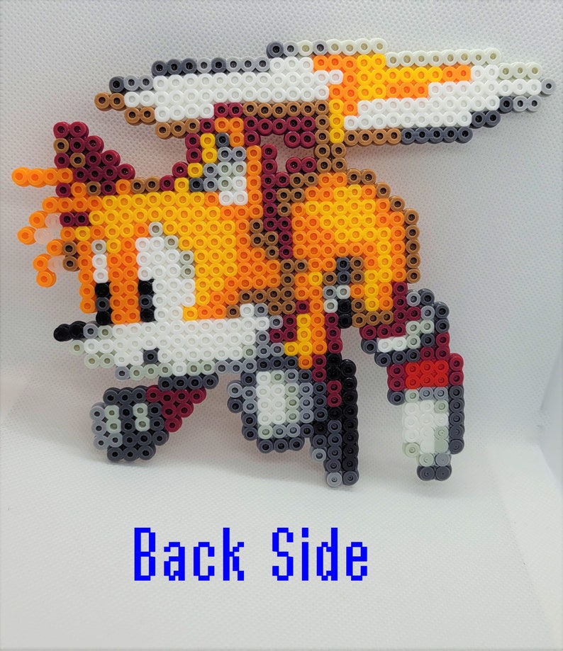 Sonic perler beads, Tails, bead sprite, 8 bit pixel art, Knuckles the Echidna, Hedgehog, Sonic 2, Sonic 3, sega genesis, robotnik
