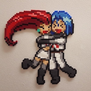 Perles perler Team Rocket Pixel Art, décoration murale pokemon, crochet d'ornement pokeball, joli cadeau de Noël