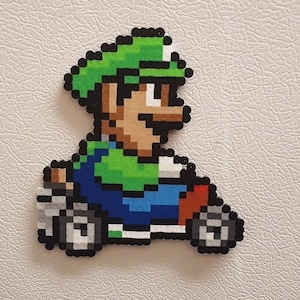 Mario Kart, Perler Beads, Mario, perler bead art, donkey kong, yoshi, bowser, koopa, wii, mario art, super mario, pixel art