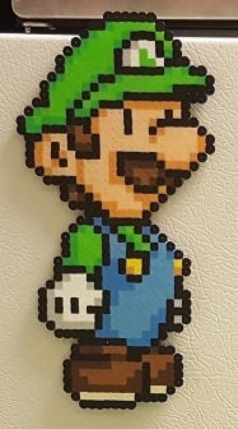 Mario, Perler Beads, pixel art, super mario bros, video game, super mario, nintendo, paper mario, Luigi, Toad, Princess Peach