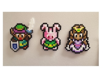 Perler Zelda Fridge Magnet, Link Pixel Art From A Link To The Past, Nerdy Gamer Gift, Zelda Lover Gift, Gifts For Gamers, Zelda Gift Idea