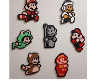 Imán de cuentas Mario Perler: decoración de arte de píxeles de 8 bits