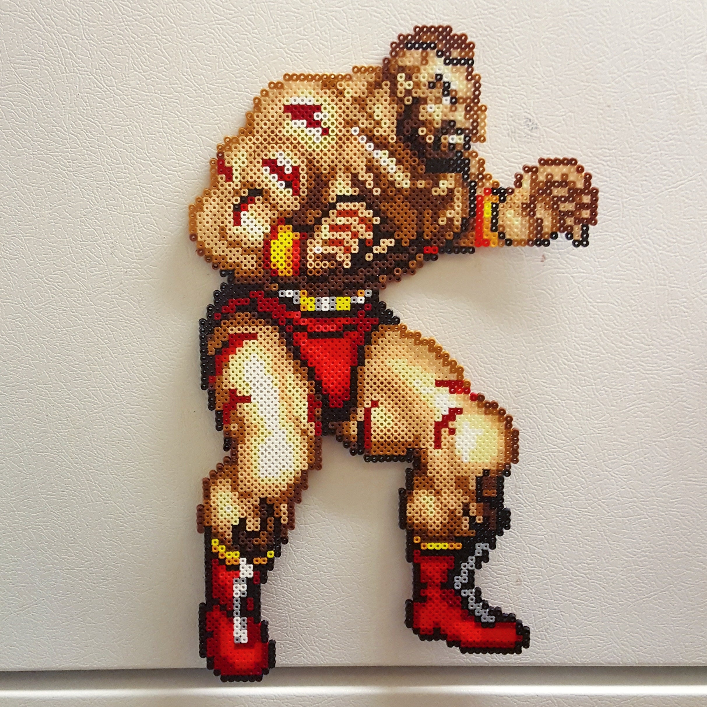 Just finished ironing Street Fighter Alpha 3 Ryu sprite in perler beads. :  r/beadsprites