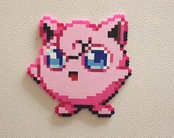 Pokemon Jigglypuff, 8 Bit Pixel Art pokemon perler beads, Cute jigglypuff gamer art, pokemon birthday Cake Topper Gift, Tree Ornament