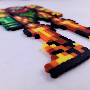 Metroid, Samus Aran, Perler beads, Super Metroid, samus, perler samus, video game art, perler bead art, video game decor