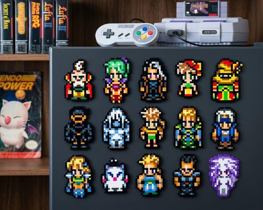 Final Fantasy VI Perler Bead Art, Moogle Bead Sprite, Terra FF6