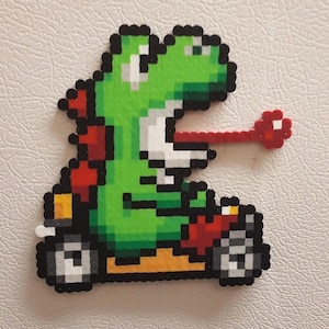 Mario Kart, Perler Beads, Mario, perler bead art, donkey kong, yoshi, bowser, koopa, wii, mario art, super mario, pixel art