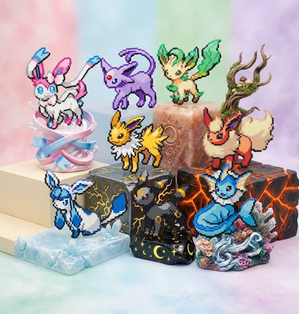 ポケモン イーブイ進化系 パーラービーズ 冷蔵庫マグネットセット