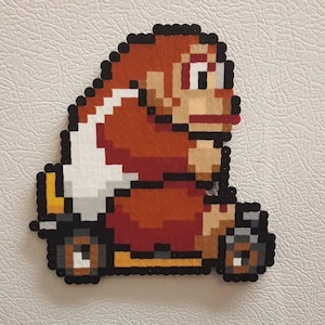 Mario Kart, Perler Beads, Mario, perler bead art, donkey kong, yoshi, bowser, koopa, wii, mario art, super mario, pixel art