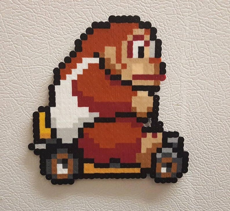 Mario Kart, Perler Beads, Mario, perler bead art, donkey kong, yoshi, bowser, koopa, wii, mario art, super mario, pixel art
