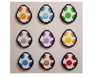 Yoshi Egg Magnet: 8-Bit Perler Bead Art - Gamer Gift