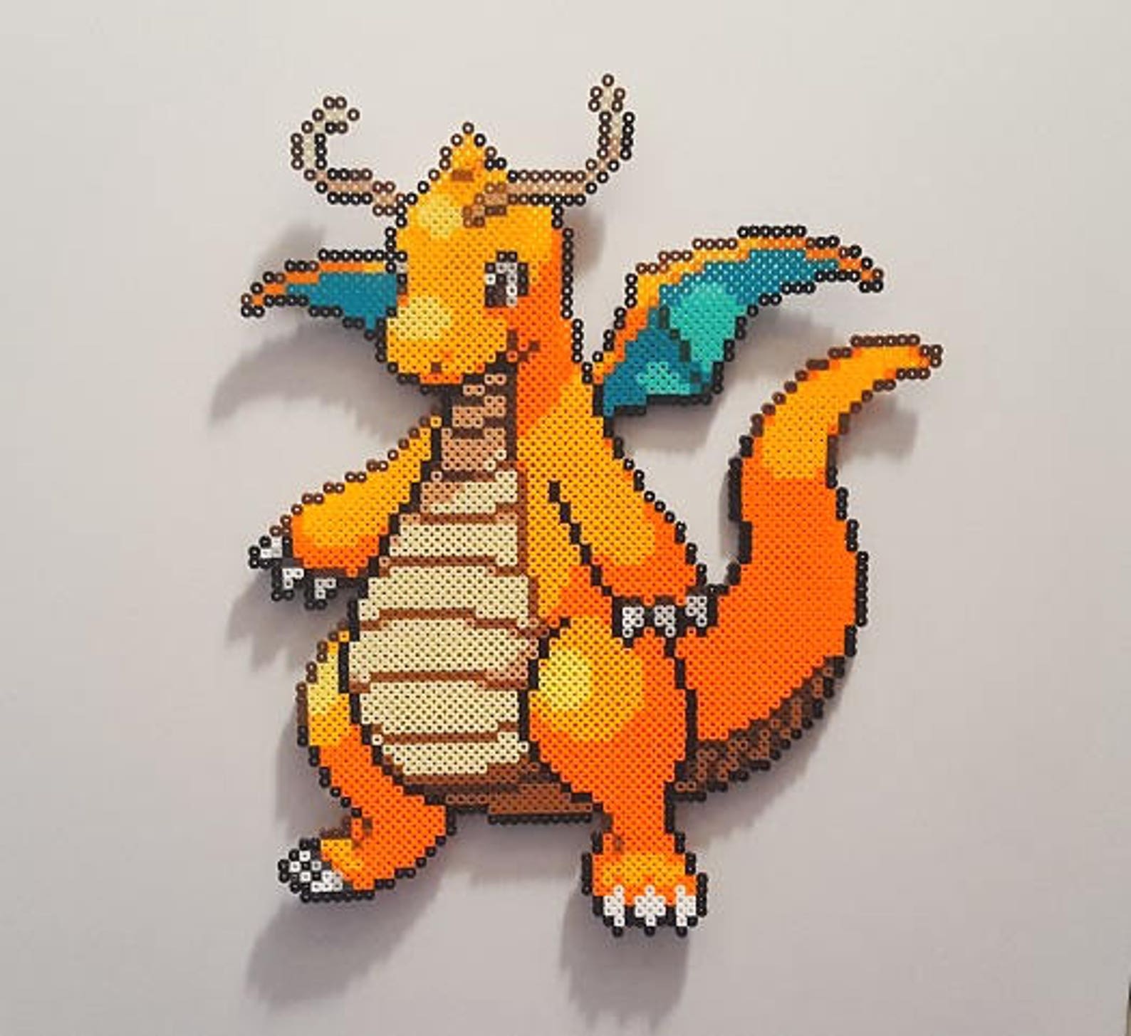 Pokemon, Dragonite, Perler Beads, Pixel Art, Pokemon Art, Hama Beads
