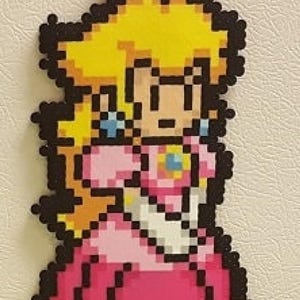 Mario, Perler Beads, pixel art, super mario bros, video game, super mario, nintendo, paper mario, Luigi, Toad, Princess Peach