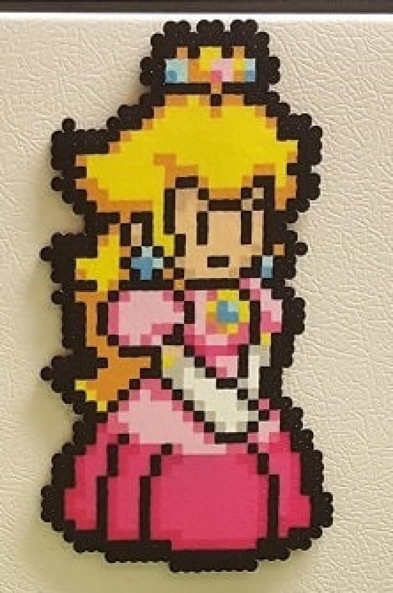 Mario, Perler Beads, pixel art, super mario bros, video game, super mario, nintendo, paper mario, Luigi, Toad, Princess Peach