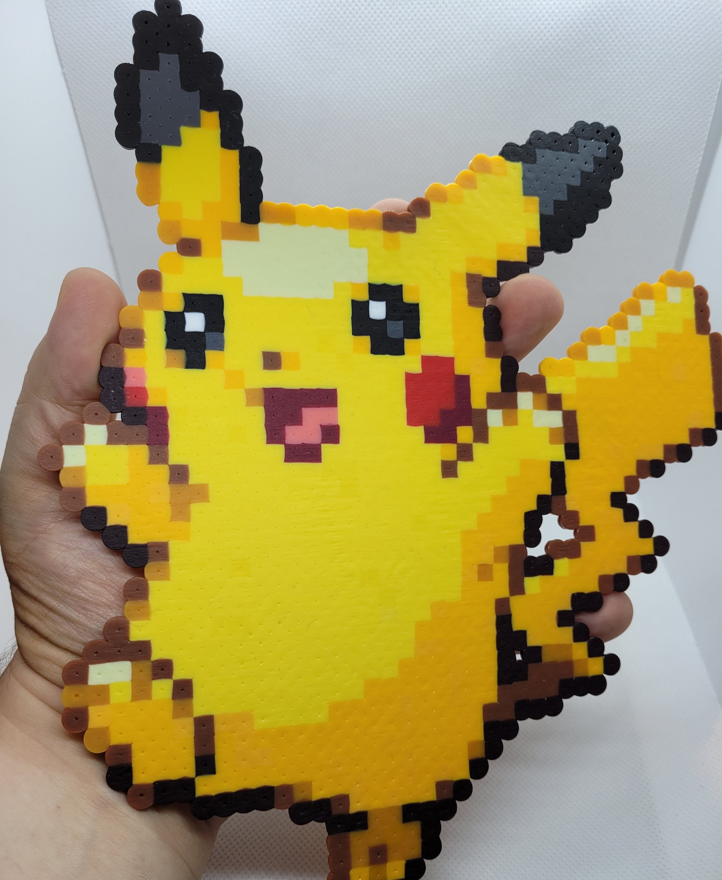 Perler Bead Pikachu Pixel Art, 8 Bit Pikachu Sprite, Pokemon
